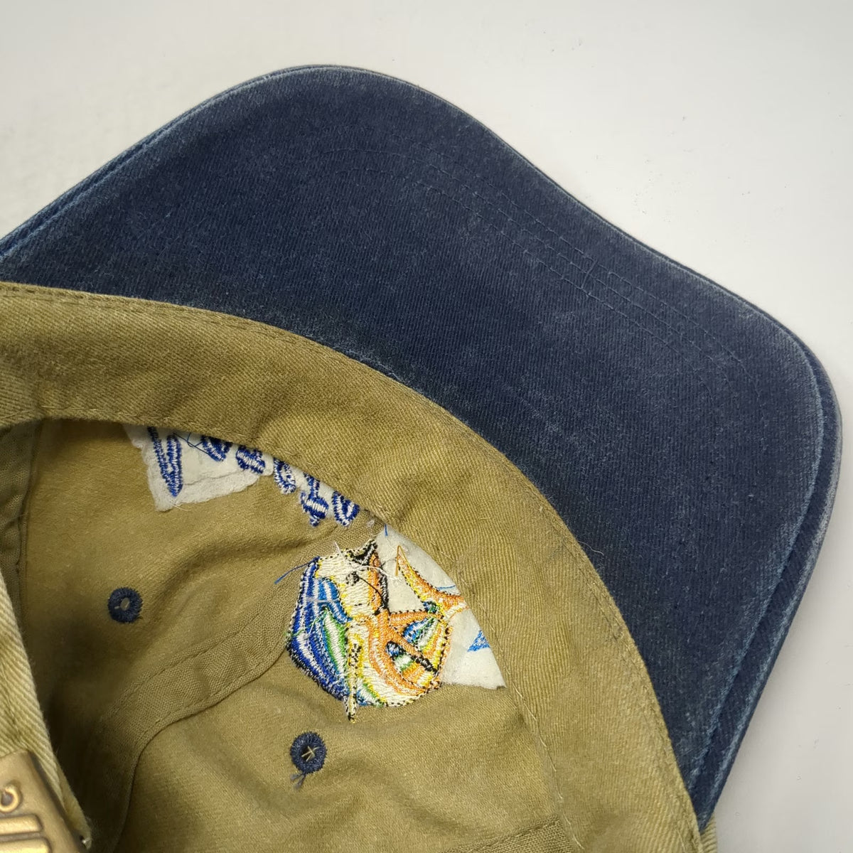 HC Baseball Cap Beige Blue One Size Loreto Baja Mexico Fishing Dorado Mahi Hat