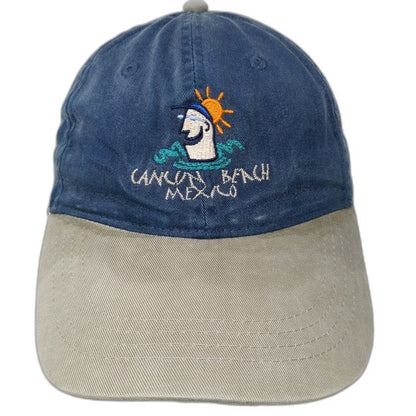 OTTO Baseball Cap Blue Beige One Size Cancun Beach Mexico Souvenir Slideback Hat