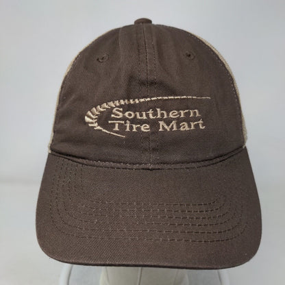 Southern Tire Mart Adult Strapback Trucker Hat Brown OS Mesh Back Outdoor Cap