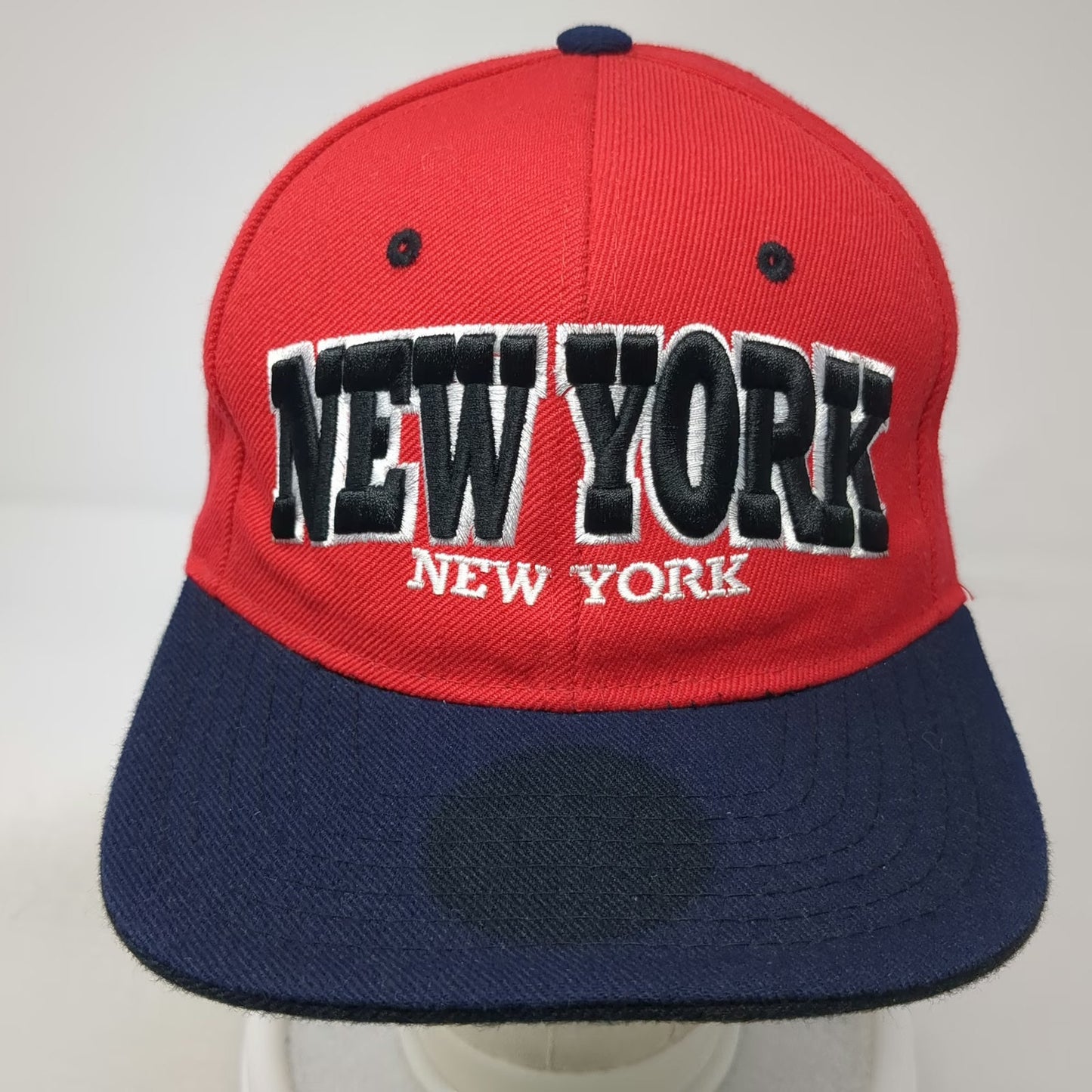 Kipa Snapback Hat Red Blue One Size New York Embroidered Flat Brim Two Tone