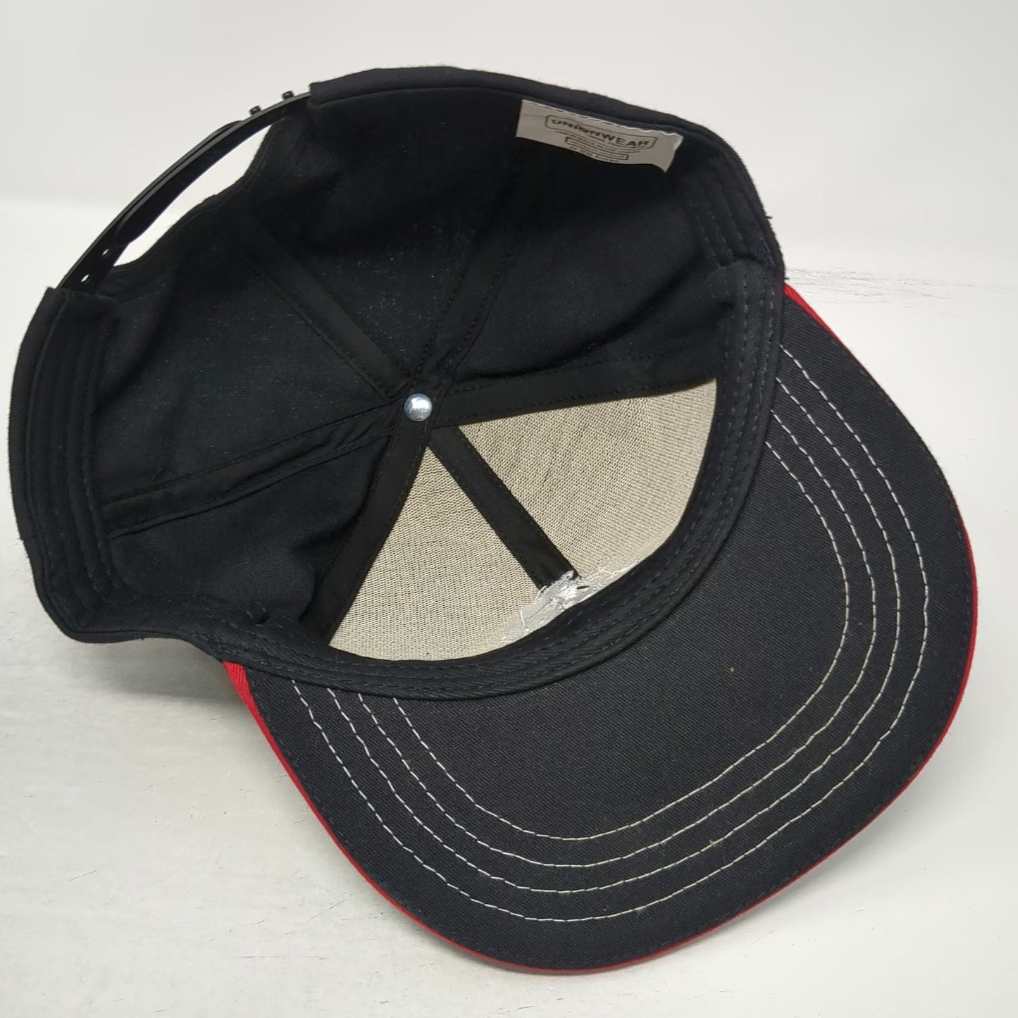 Unionwear Snapback Hat Black One Size Marines USMC Logo Contrast Stitching USA