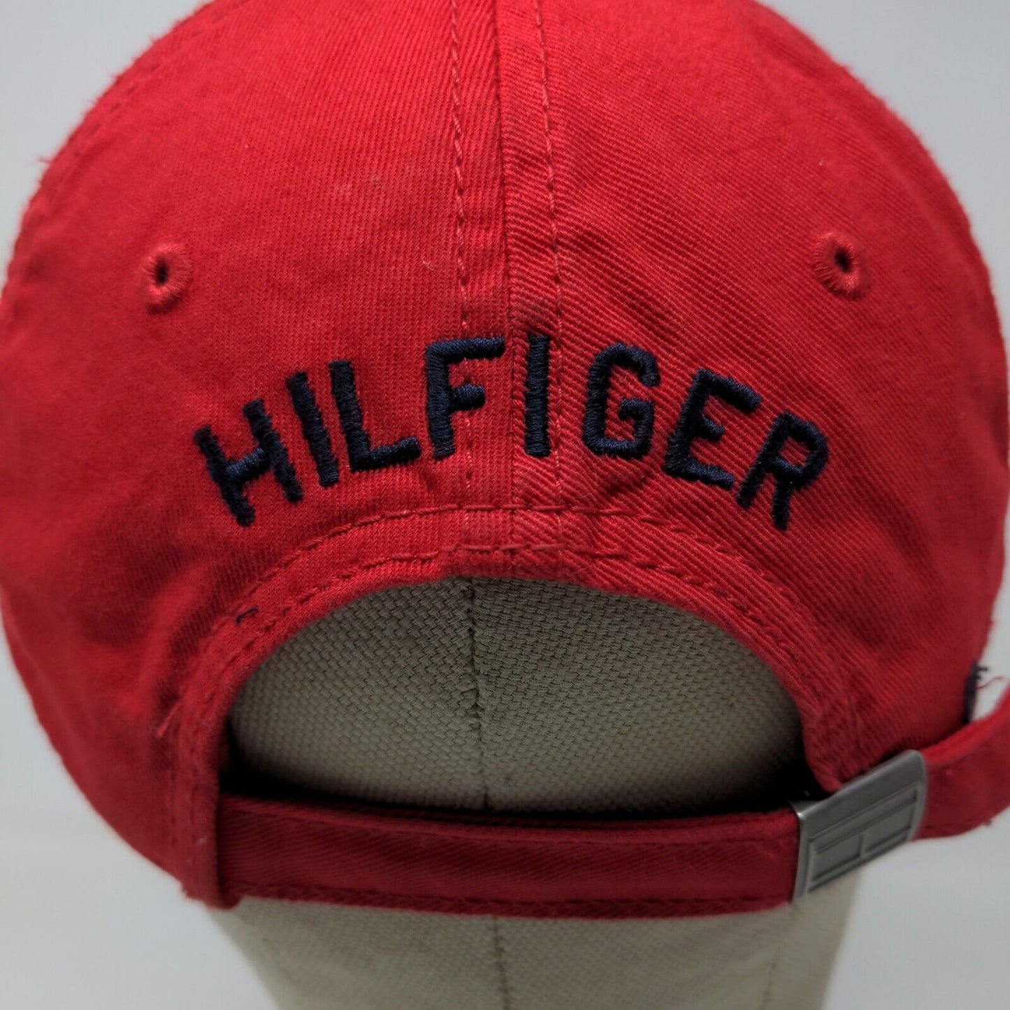 Tommy Hilfiger Men's Slideback Hat Red Size OS Embroidered Logo Cotton