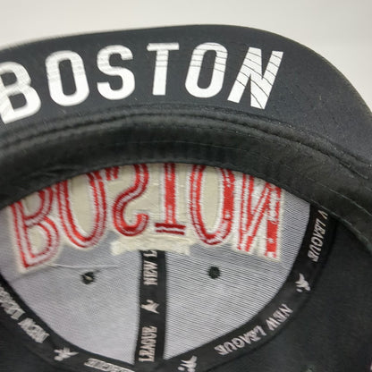 New League Boston Snapback Black One Size Faux Snakeskin Brim Underbrim Hat