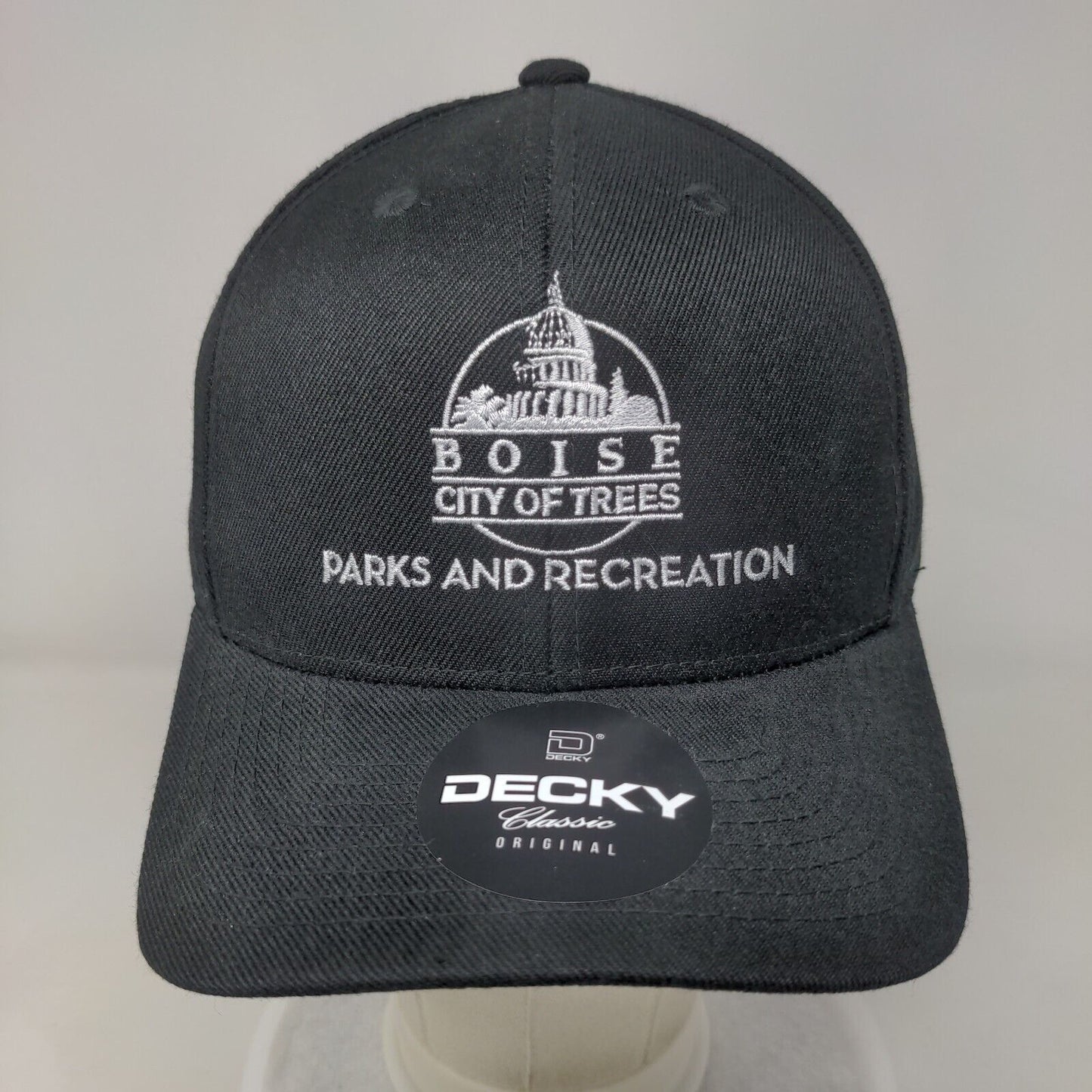 Boise City Of Trees Strapback Hat Black OSFM Embroidered Decky 6 Panel