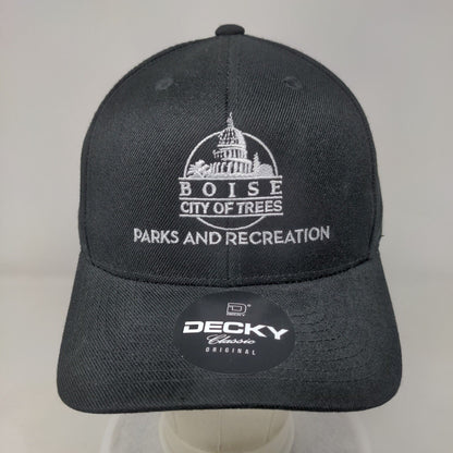 Boise City Of Trees Strapback Hat Black OSFM Embroidered Decky 6 Panel