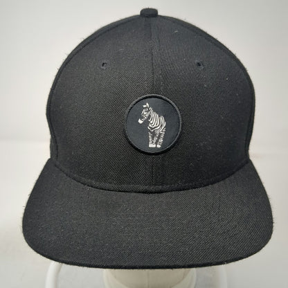 Yea.Nice Snapback Black One Size Hat Zebra Patch Flat Brim Structured 6-Panel