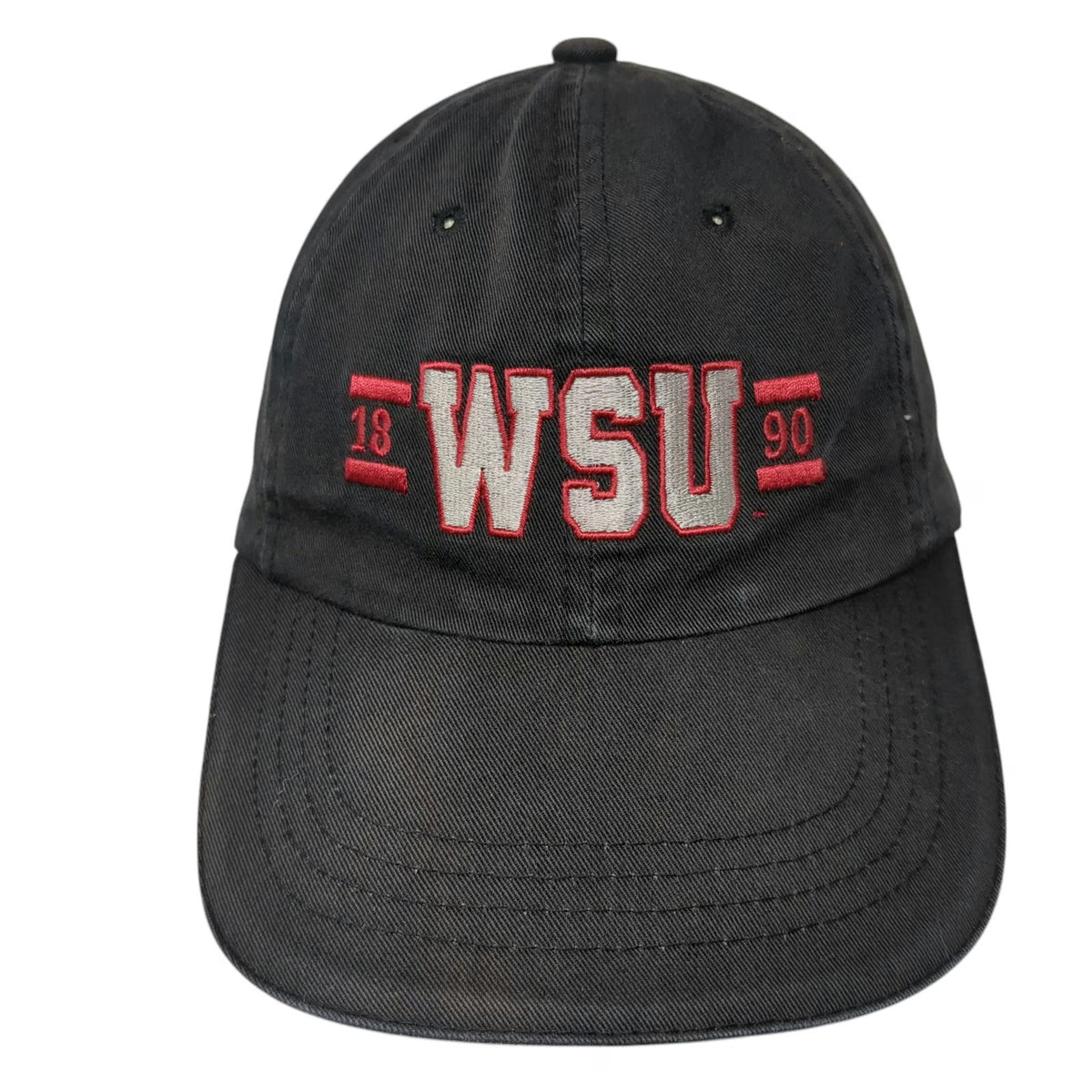 Washington State Cougars NCAA Sportsman Black Cap OSFM Slideback WSU 1890 Hat