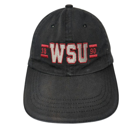 Washington State Cougars NCAA Sportsman Black Cap OSFM Slideback WSU 1890 Hat