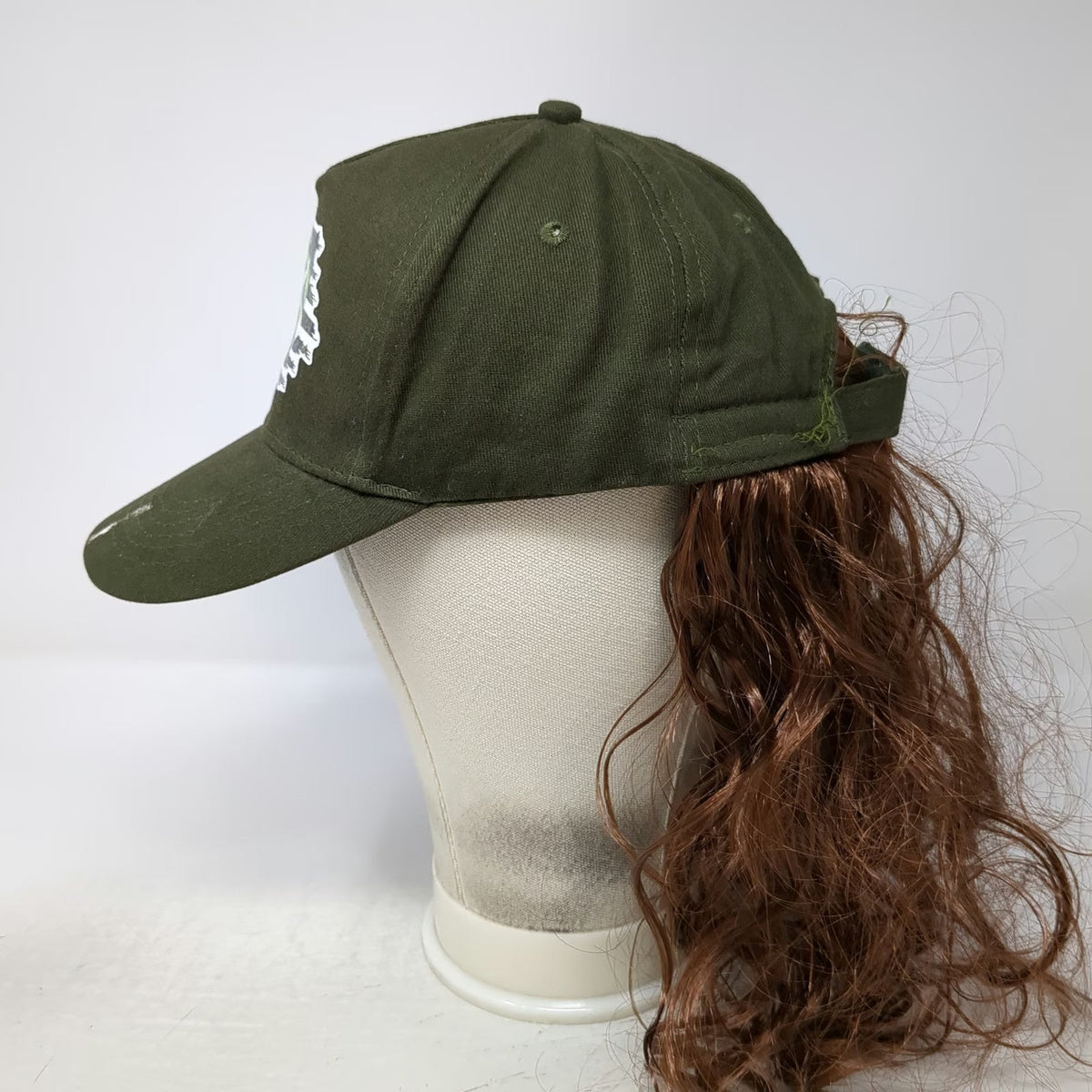 5 Panel Green One Size Hat Bass Fish American Flag Mullet Wig Strapback Fishing