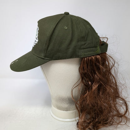 5 Panel Green One Size Hat Bass Fish American Flag Mullet Wig Strapback Fishing