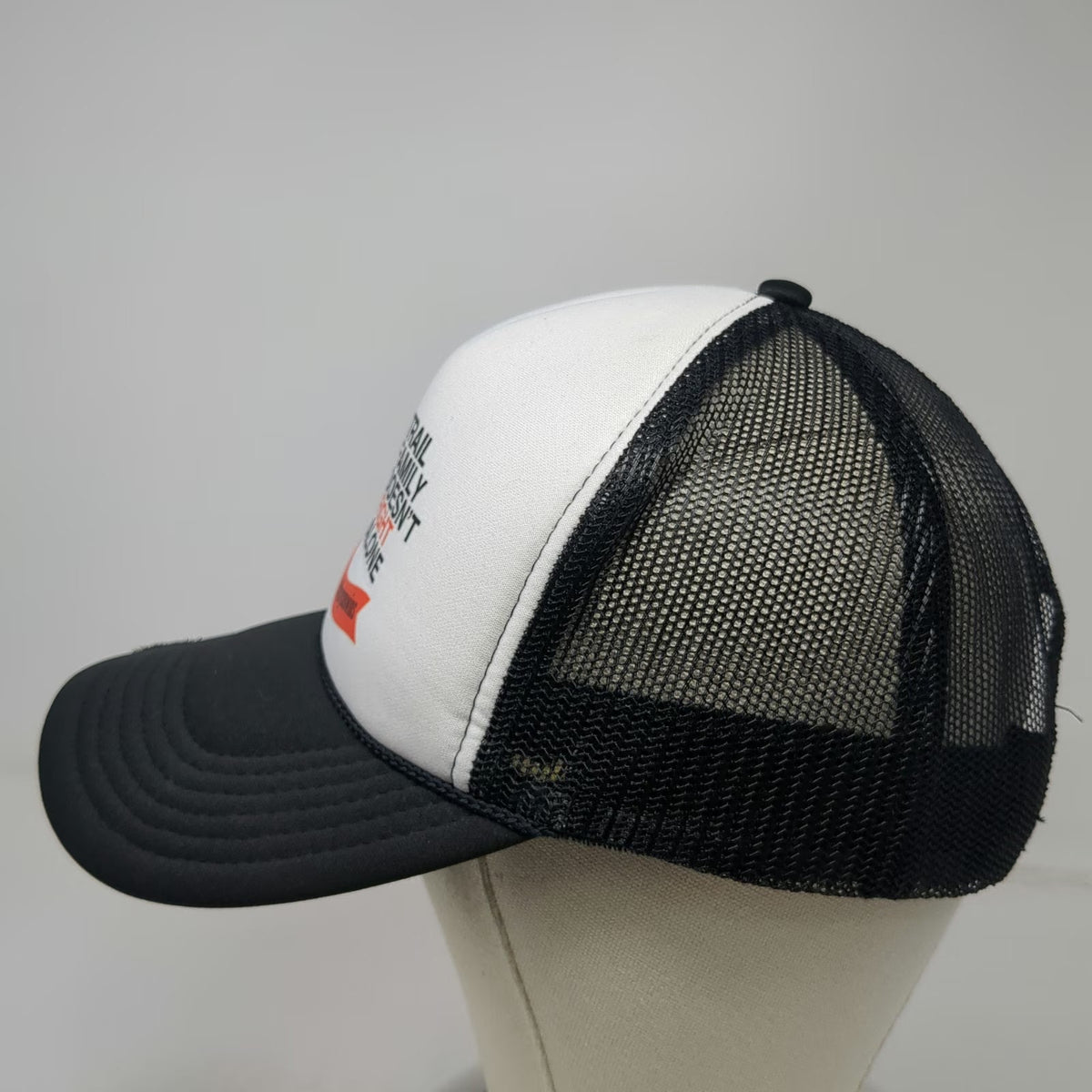 Otto Trucker Hat Black White One Size Trail Family Awareness Ribbon Brycenwins