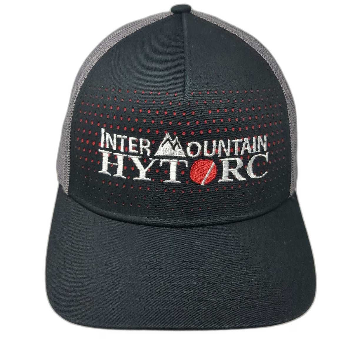 Richardson Trucker Hat Black One Size Snapback Intermountain Hytorc Red Brim