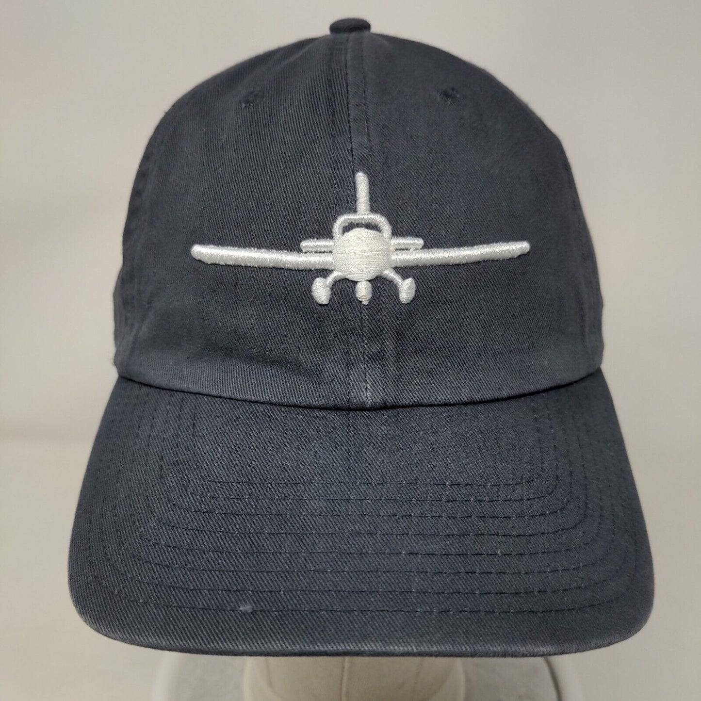 Airplane Slideback Hat Blue OSFA Adjustable Embroidered 6 Panel '47 Brand