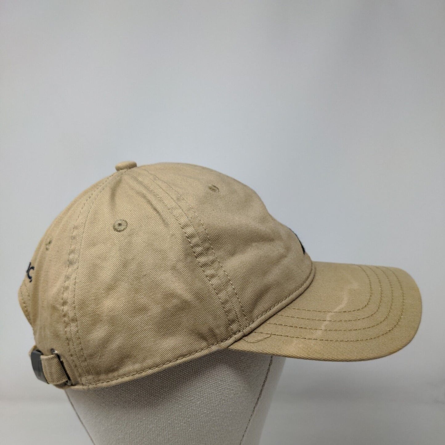 Nautica Slideback Hat Tan One Size Adjustable Embroidered 6 Panel Cotton