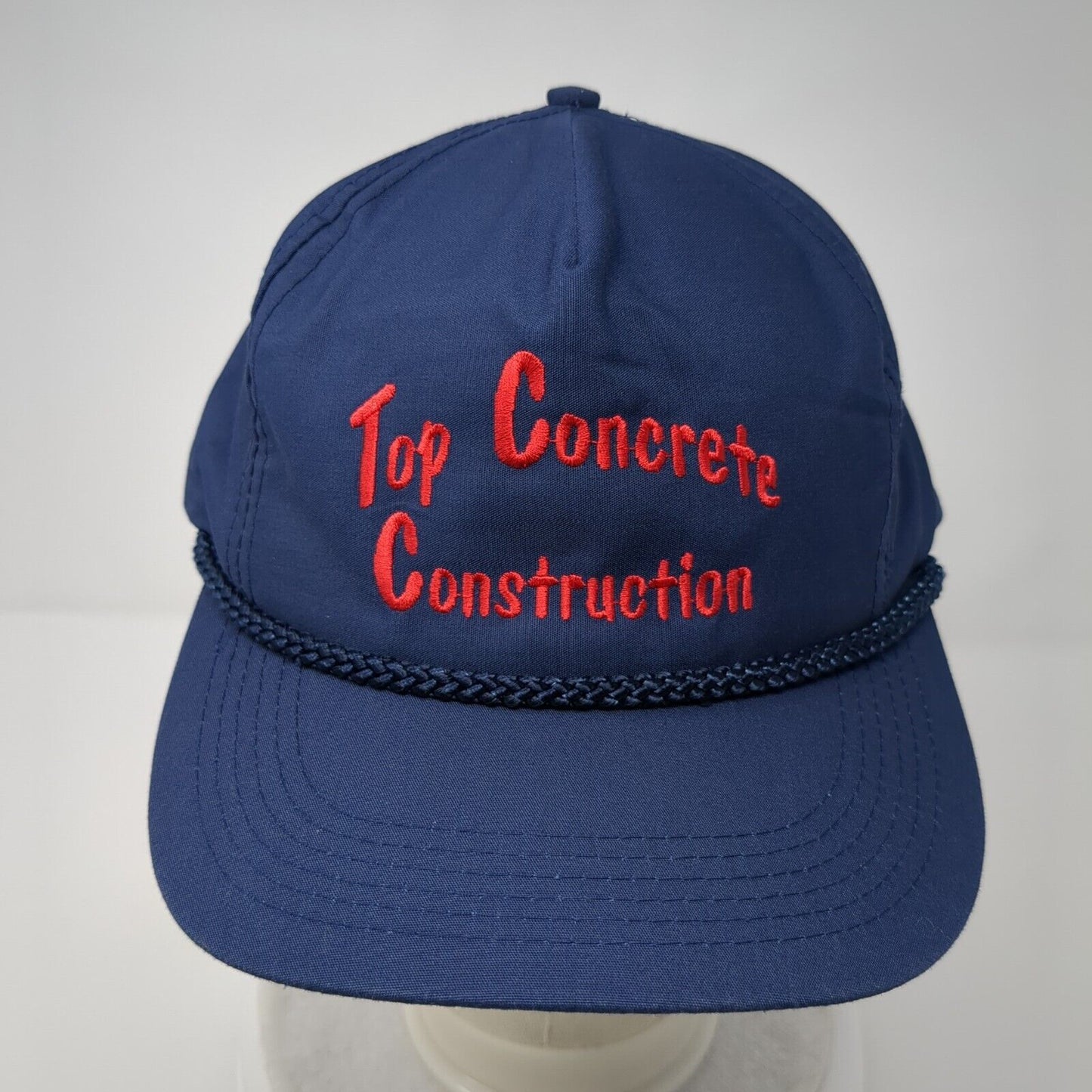 Top Concrete Construction Slideback Rope Hat Blue OSFA Embroidered