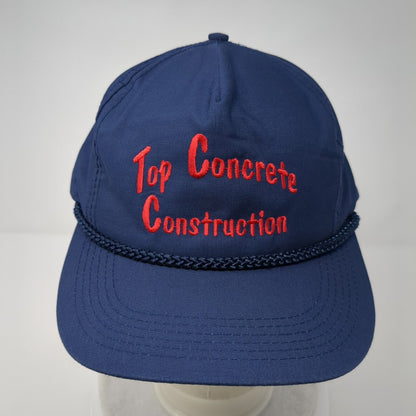 Top Concrete Construction Slideback Rope Hat Blue OSFA Embroidered
