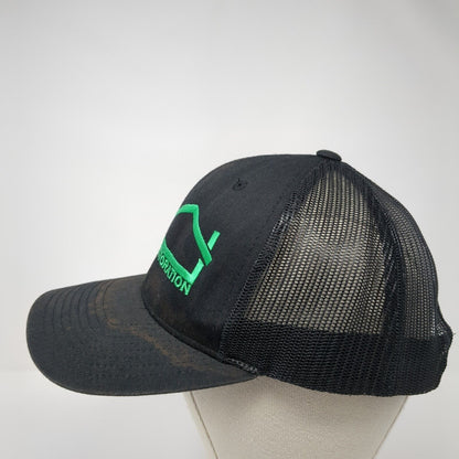 Zerman Restoration Snapback Trucker Hat Black OS Adjustable Mesh Classic Yupoong