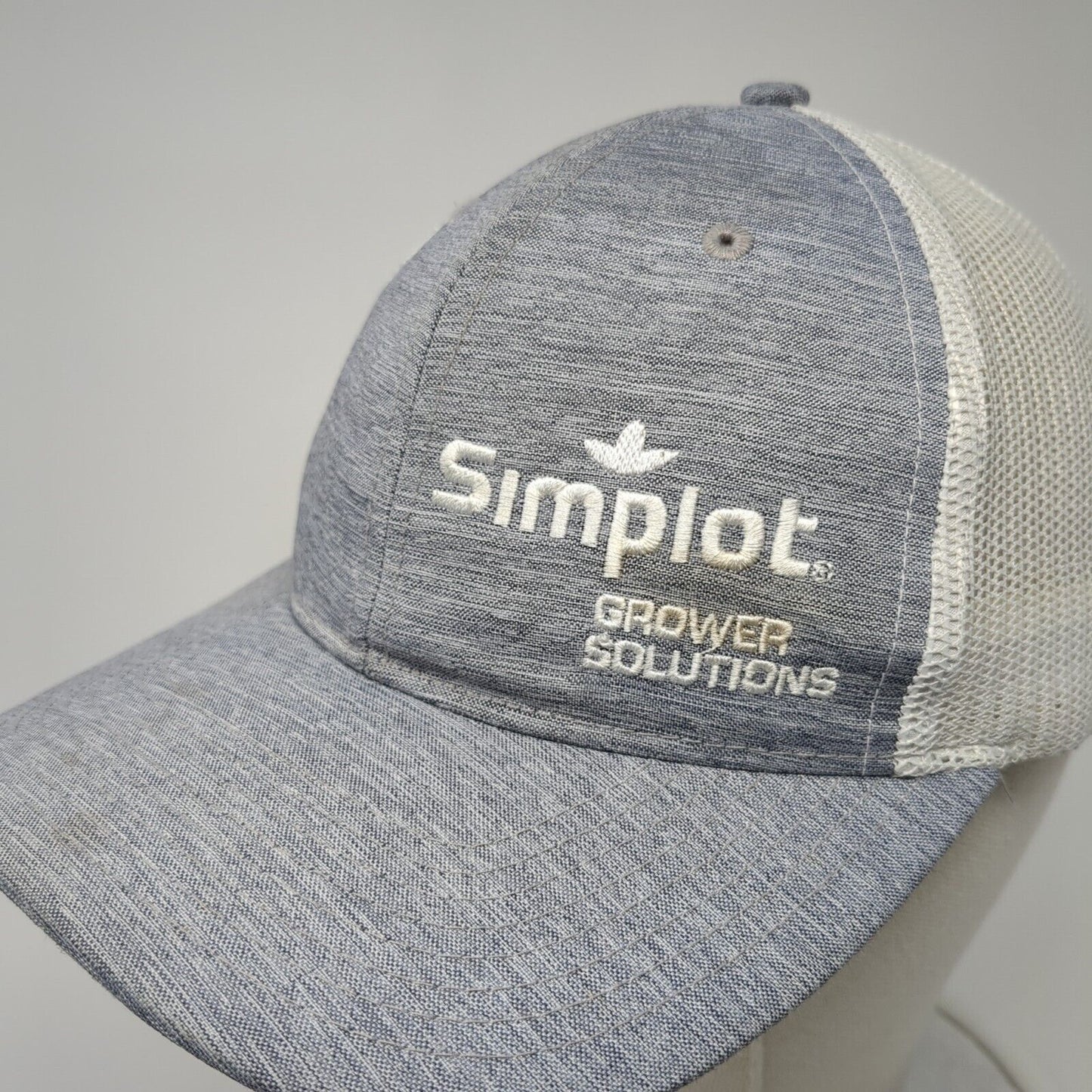 Simplot Grower Solutions Snapback Trucker Hat Gray Mesh Back Quake City Caps