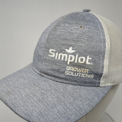 Simplot Grower Solutions Snapback Trucker Hat Gray Mesh Back Quake City Caps