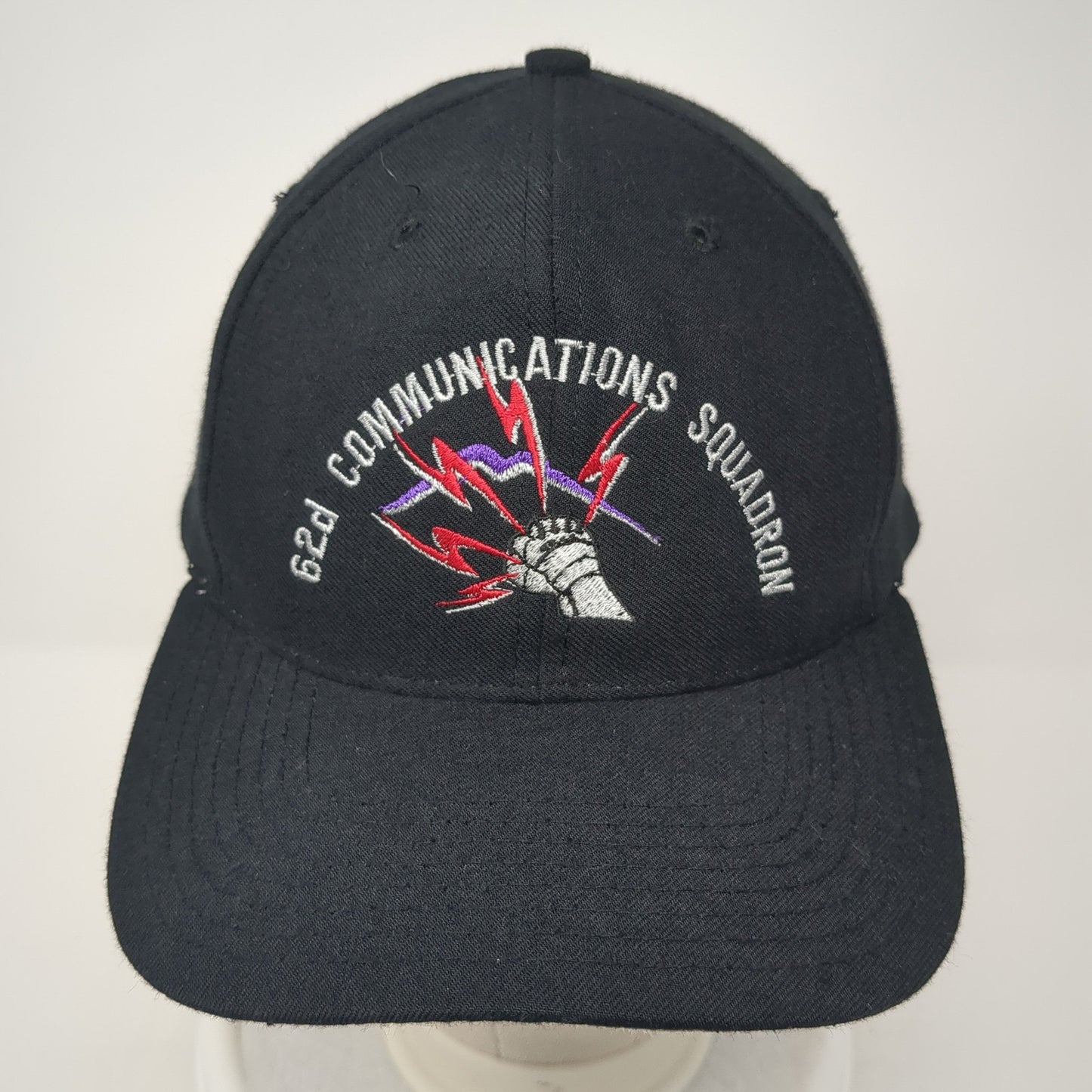 62d Communications Squadron Snapback Hat Black Large 6 Panel Richardson