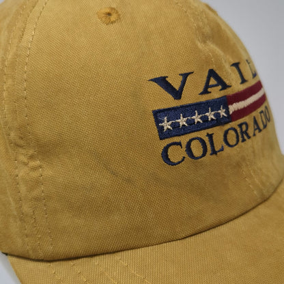 Imperial Baseball Cap Brown One Size Vail Colorado American Flag Slideback Hat