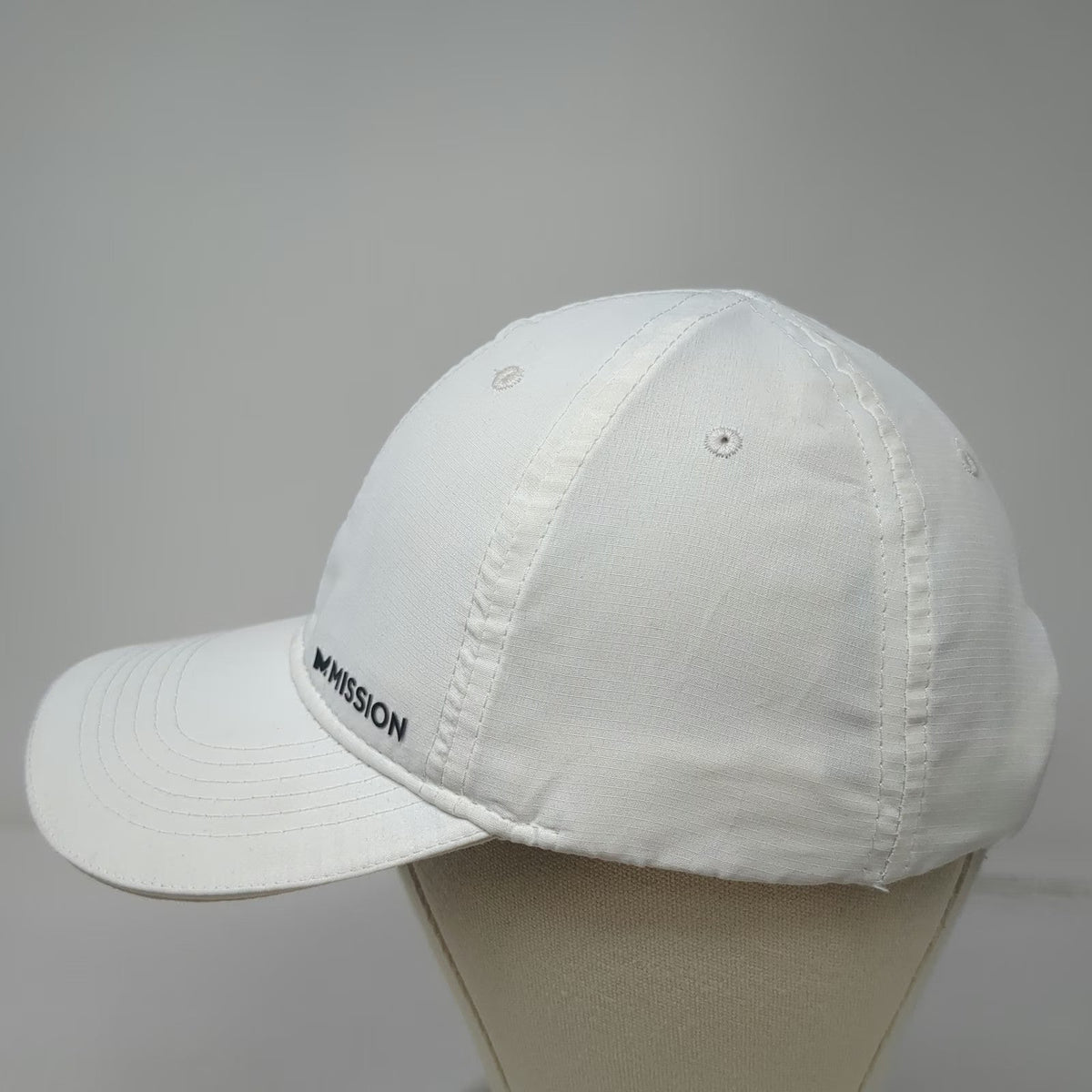 Mission Baseball Cap White One Size Strapback Cooling Performance Athletic Hat