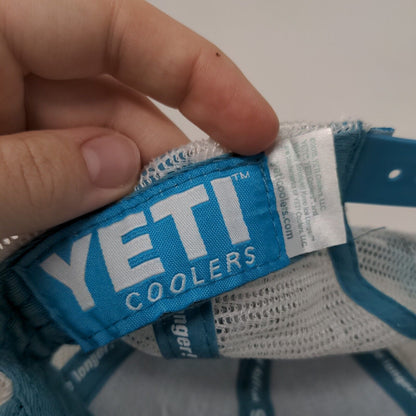 Yeti Coolers Snapback Mesh Back Trucker Hat Blue One Size Embroidered
