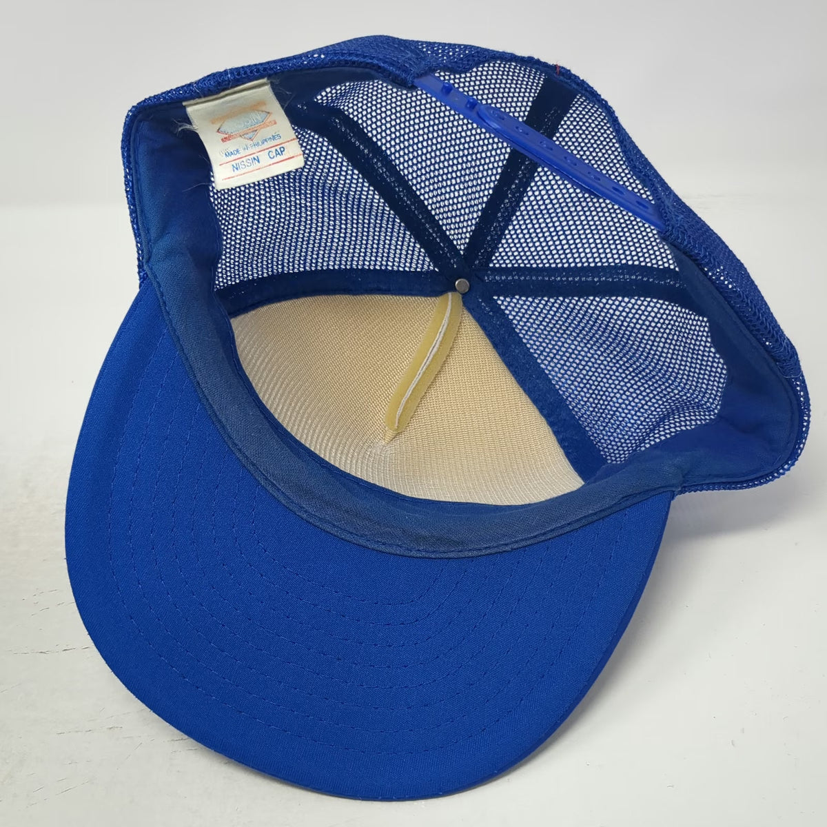 Nissin Cap Idaho Spud Candy Blue Trucker Hat One Size Mesh Back Snapback Graphic