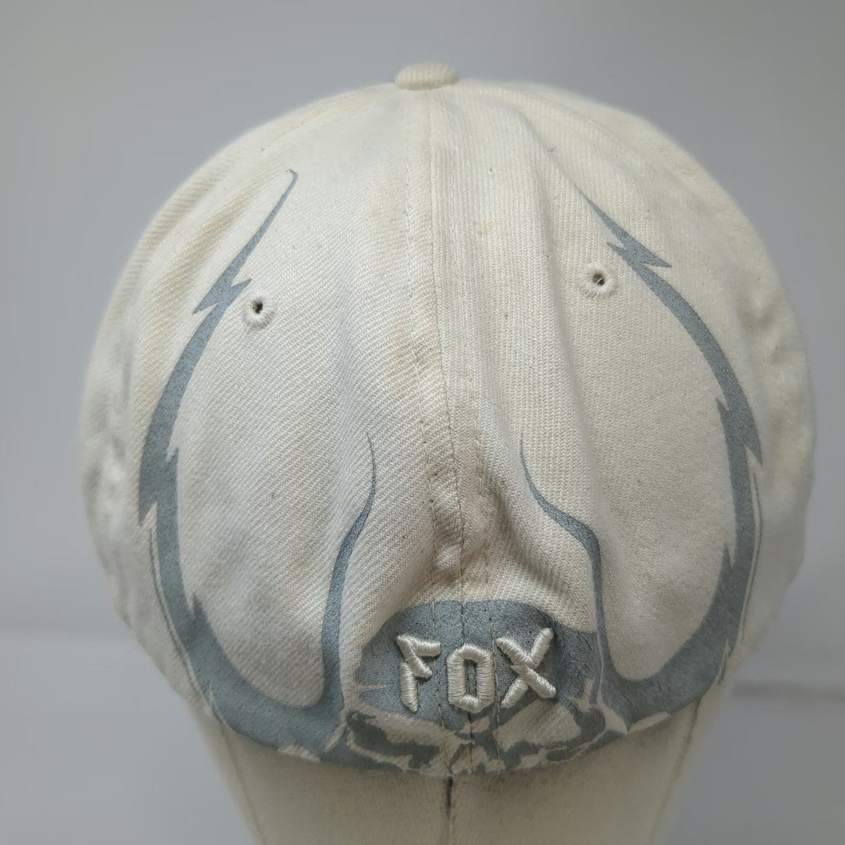 Fox Baseball Cap White M Flexfit Tribal Graphic Embroidered Logo Hat Motocross