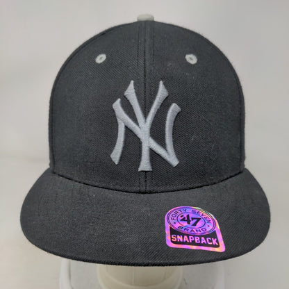 New York Yankees Snapback Hat Black OS Embroidered Logo '47 Brand MLB