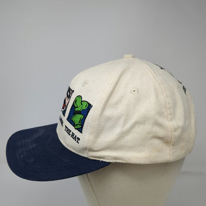 Disney Store Snapback White Blue Goofy Character Embroidery Cotton Hat Vintage