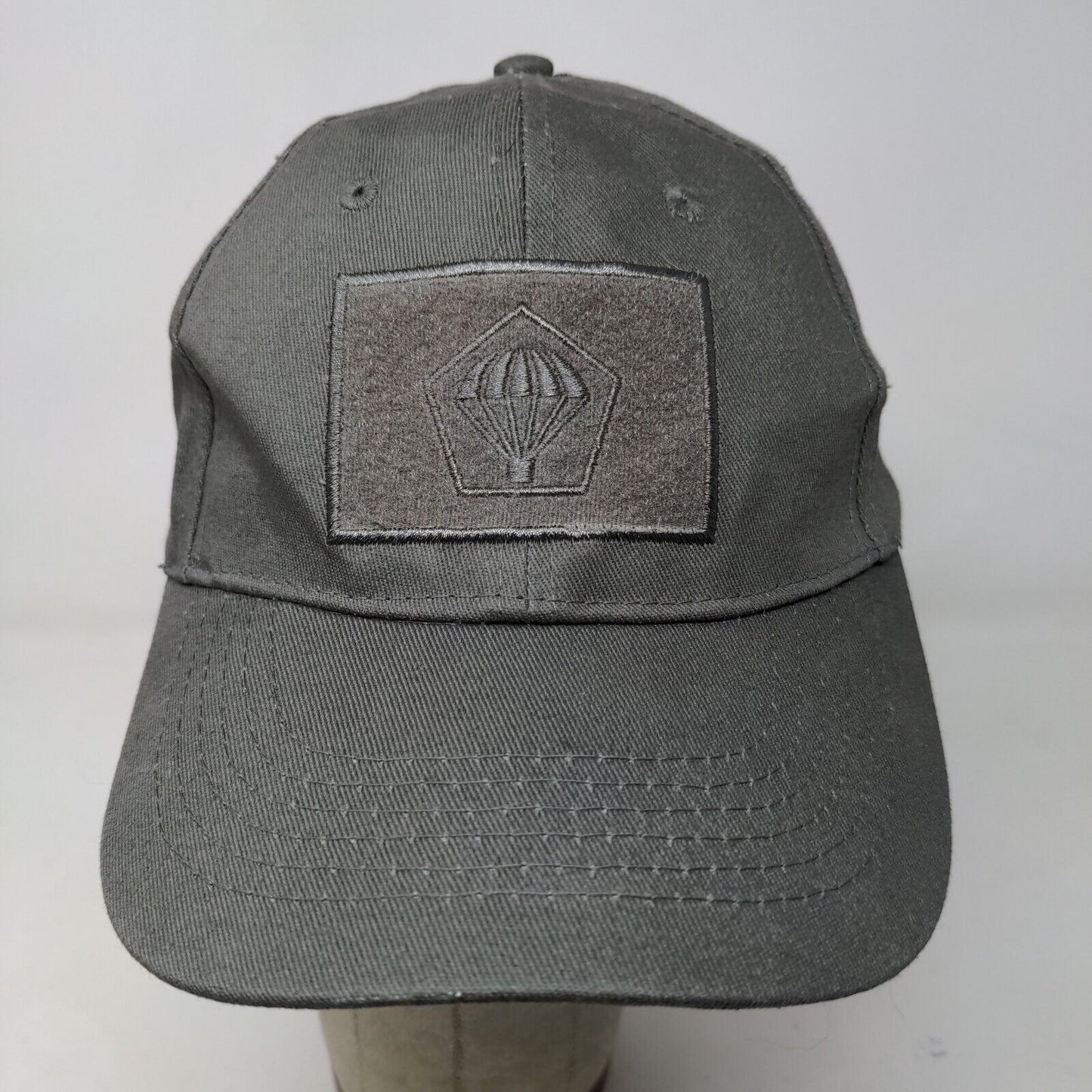 TacPack Men's Strapback Hat Gray Size OSFM Embroidered Parachute Logo