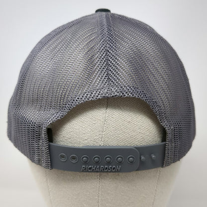 Richardson Trucker Hat Black OSFM Leather Patch Lazy Ranch Gray Mesh Snapback