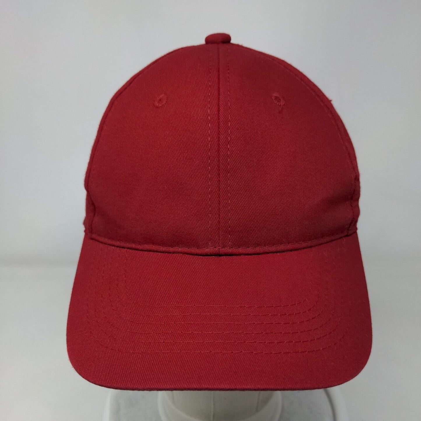 George Strapback Hat Red One Size Adjustable Vented Holes 6 Panel Blank