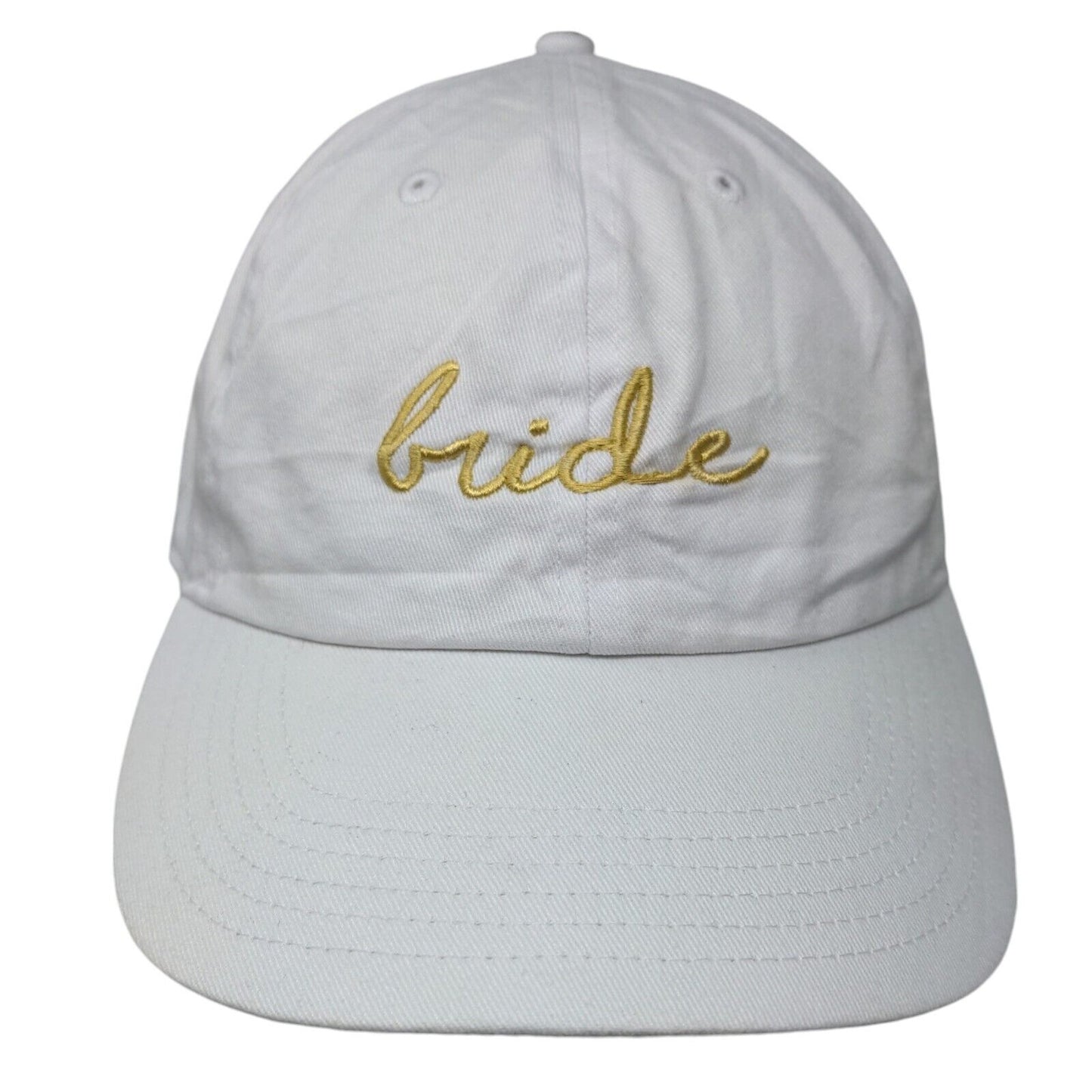 Bride Slideback Hat White OSFA Adjustable Embroidered Vented Holes Newhattan