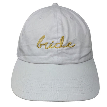 Bride Slideback Hat White OSFA Adjustable Embroidered Vented Holes Newhattan