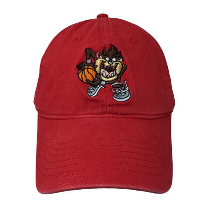 Tazmanian Devil Slideback Hat Red One Size Adjustable Embroidered Looney Tunes