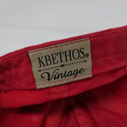 KB ETHOS Vintage Slideback Hat Red One Size Adjustable Distressed Blank
