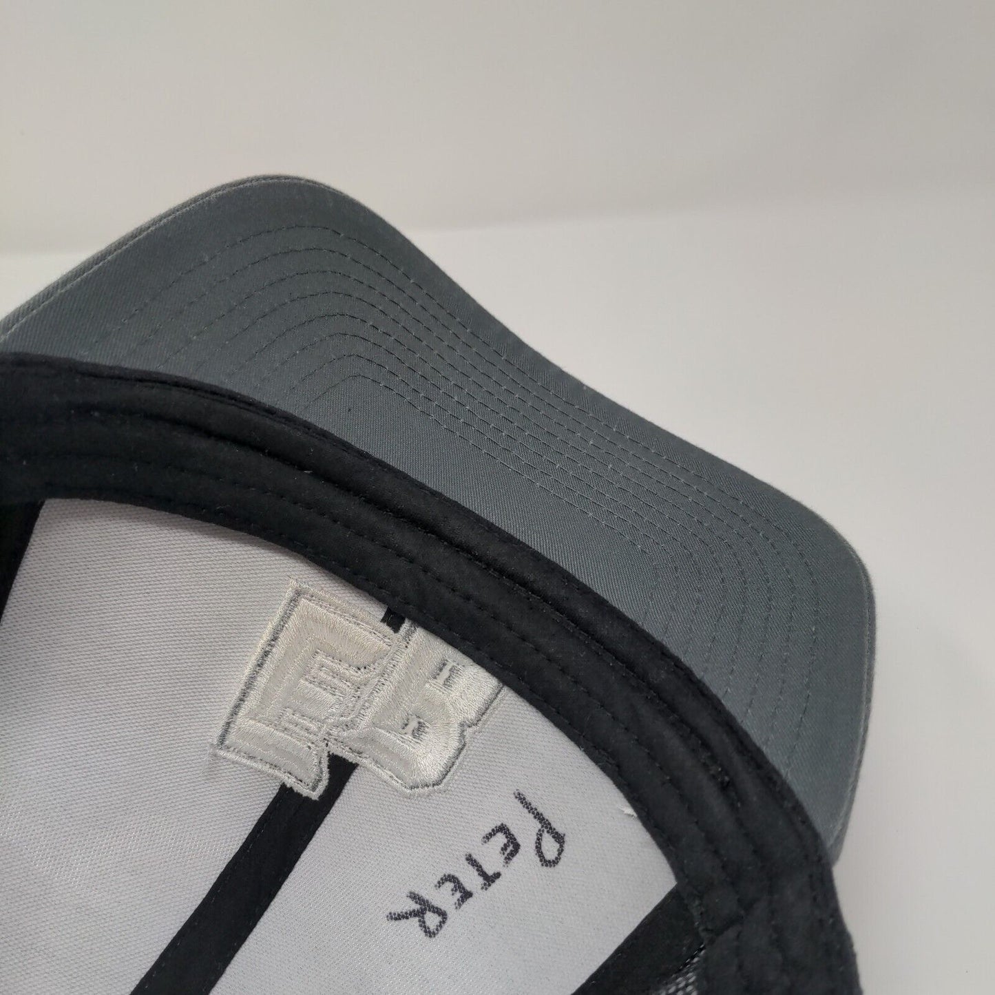 EB Snapback Trucker Hat Gray One Size Adjustable Mesh Back Pacific Headwear