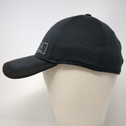 Adidas Baseball Cap Black M Fitted Mesh A-Flex Gray Stretch Fit Logo Hat