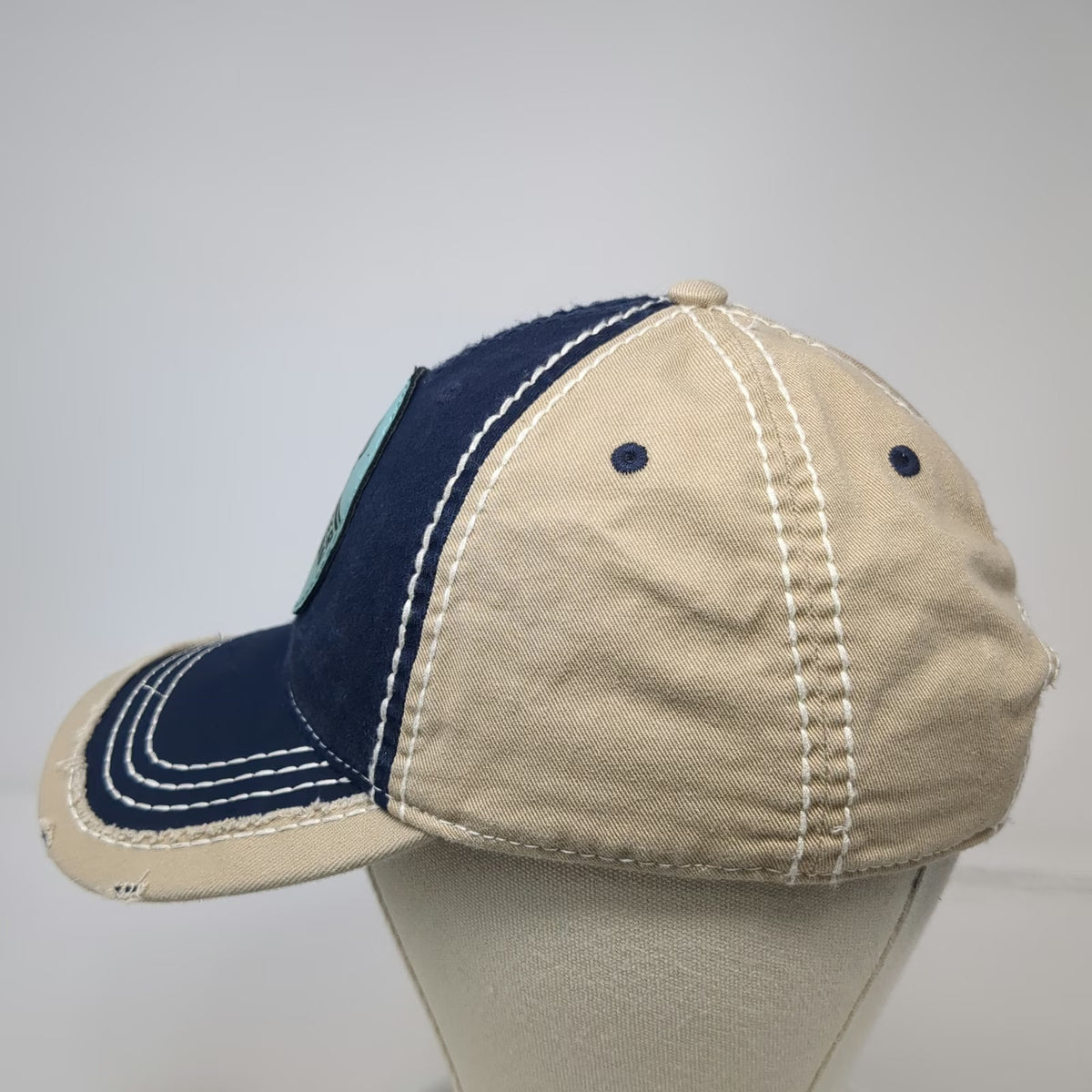 Otto Blue One Size Baseball Cap Mule Deer Foundation Patch Distressed Hat