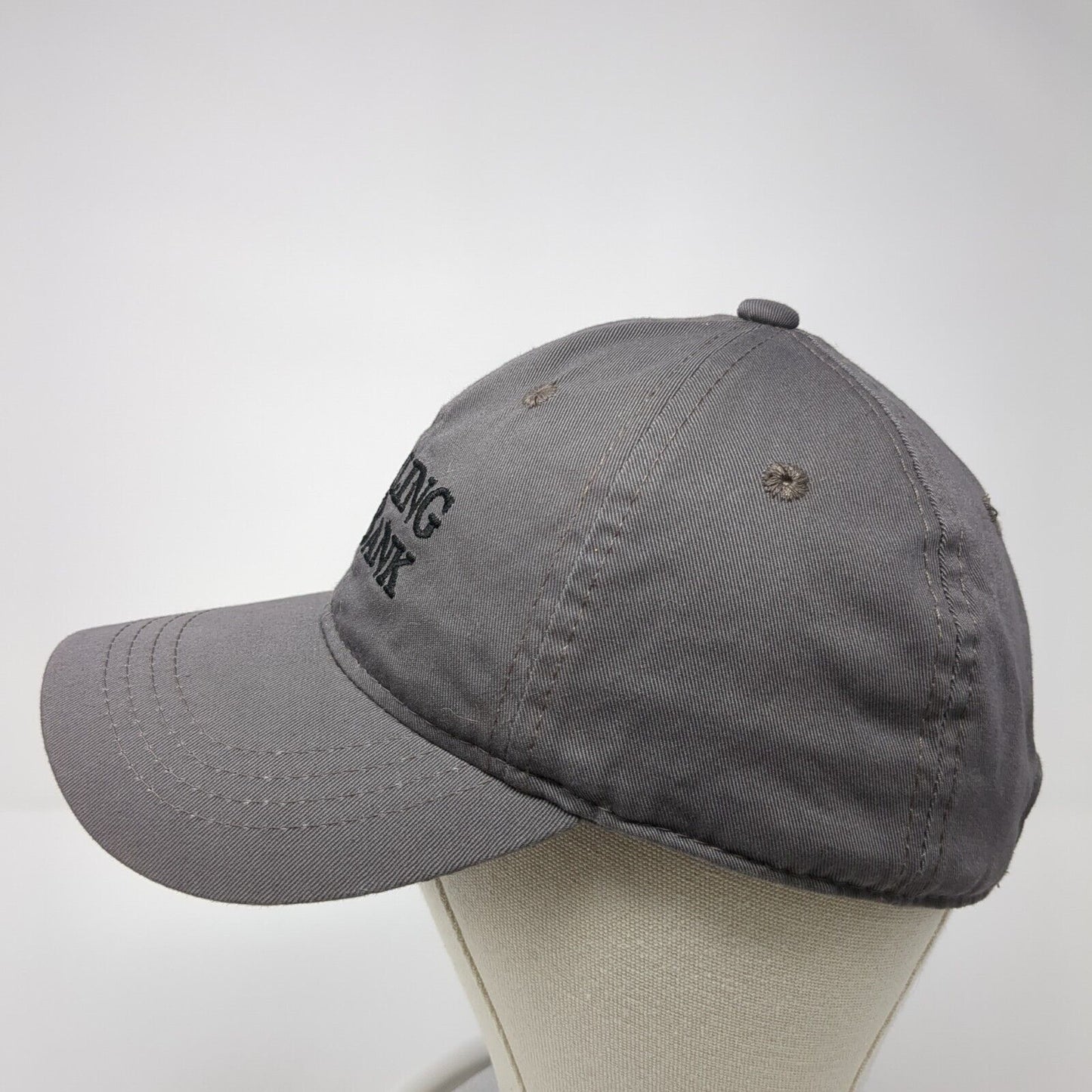 Sterling Bank Slideback Hat Gray One Size Adjustable Solid 6 Panel