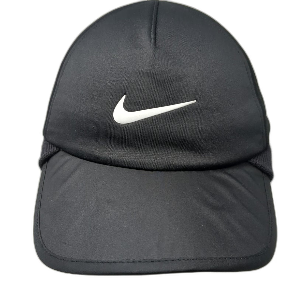 Nike 5 Panel Black One Size Ear Flap Thermal Winter Golf Fleece Swoosh Hat