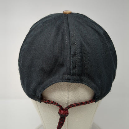 Vintage Bob Massey Tie Back Trucker Hat Black Southwest Pattern USA Skull