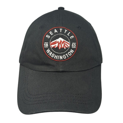 Seattle Washington 1853 Baseball Cap Black One Size Adjustable Prairie Mountain