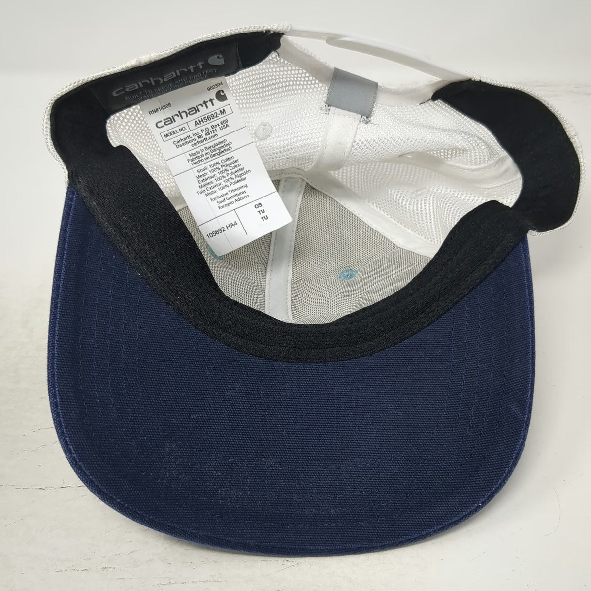 Carhartt Trucker Hat Green Blue One Size Mesh Snapback Logo Patch Workwear Cap