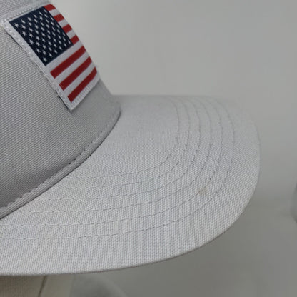 American Flag Patch Strapback Hat Gray One Size Adjustable 6 Panel