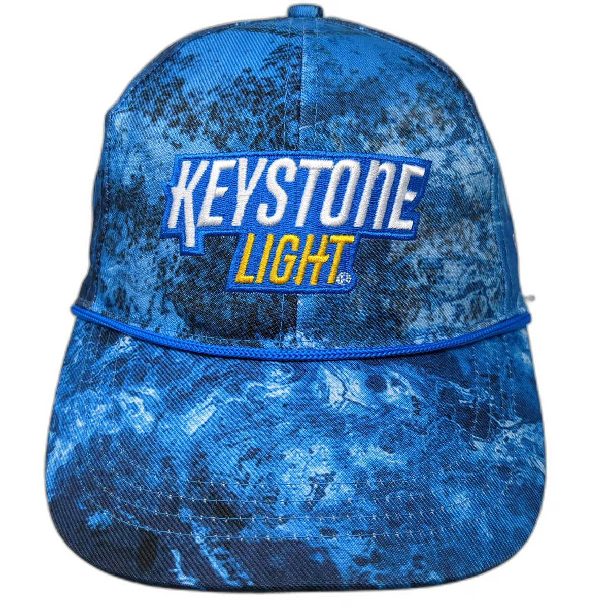 Realtree Snapback Blue One Size Hat Keystone Light Beer Fishing Water Camo Rope