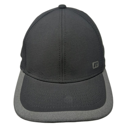 Russell Baseball Cap Black XL Performance Hat Curved Brim Gray Contrast Piping