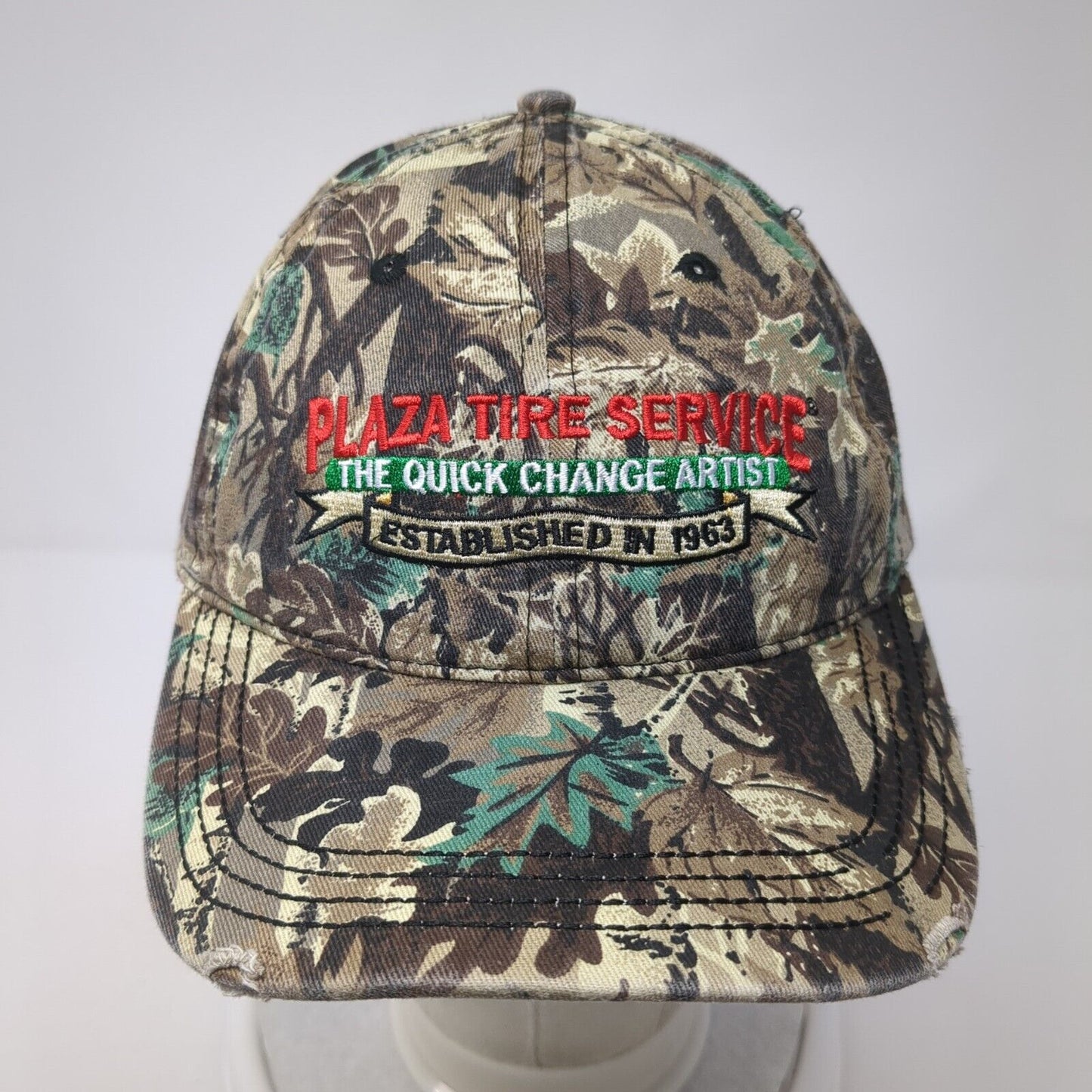 Plaza Tire Service Slideback Hat Camo One Size The Quick Change Artist